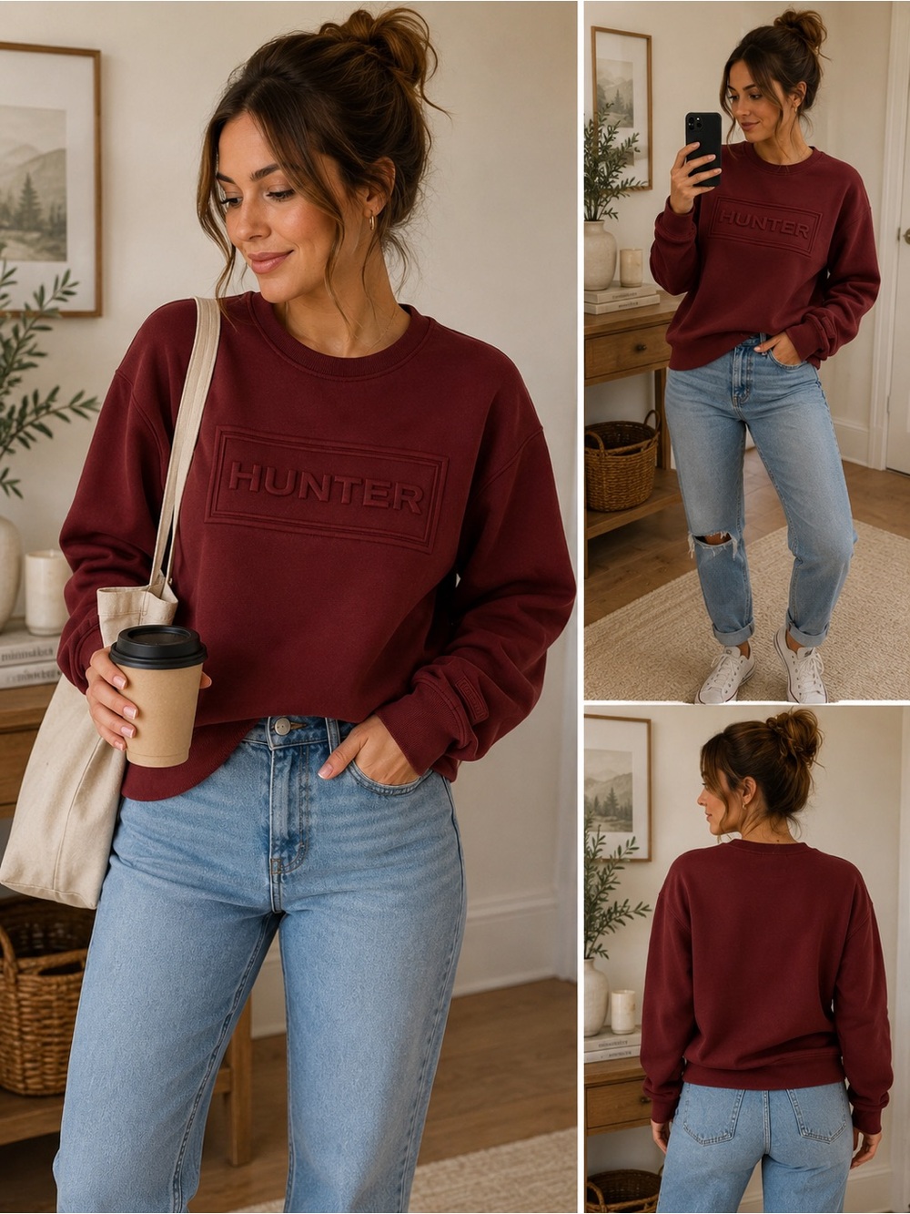 🍷 Style It Your Way: Hunter Original Burgundy Logo Sweatshirt